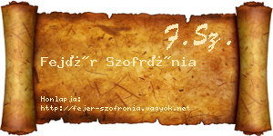 Fejér Szofrónia névjegykártya